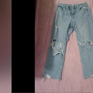 JBD Just Black Denim Isa Hip Hugger Crop Denim Jeans Size 27 Light Wash